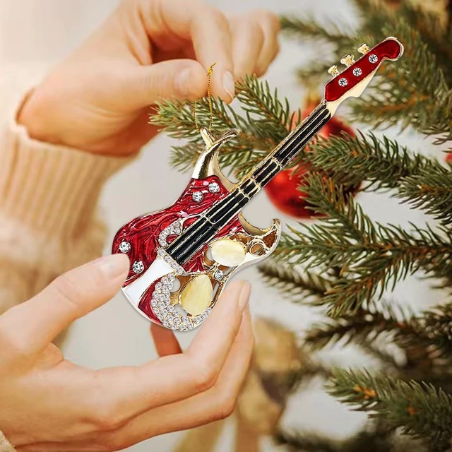 Alt view image 2 of 7 - Guitar Ornaments for Christmas Tree, mini Music Ornament for Christmas Tree, Miniature Guitar Ornament Gifts for Rock Band Music Lovers,Bass Guitar Ornaments 2026