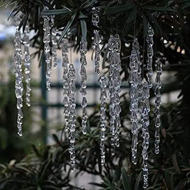 Alt view image 2 of 5 - 25 pcs icicles Ornament Set - Christmas Decoration Acrylic Clear icicles Set (25pcs Icicle Ornament)