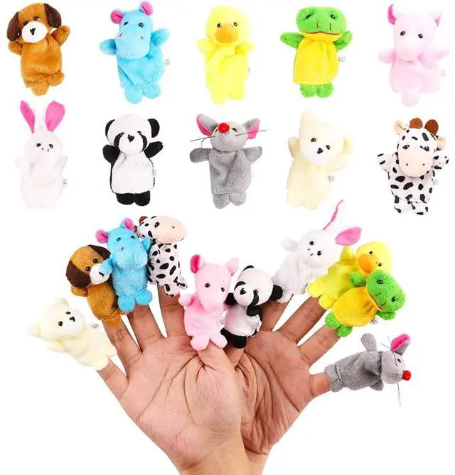 Main image of 10Pcs Finger Puppets Set - Soft Plush Animals Finger Puppet Toys for Kids, Mini Plush Figures Toy Assortment for Boys & Girls, Party Favors for Shows, Playtime, Schools