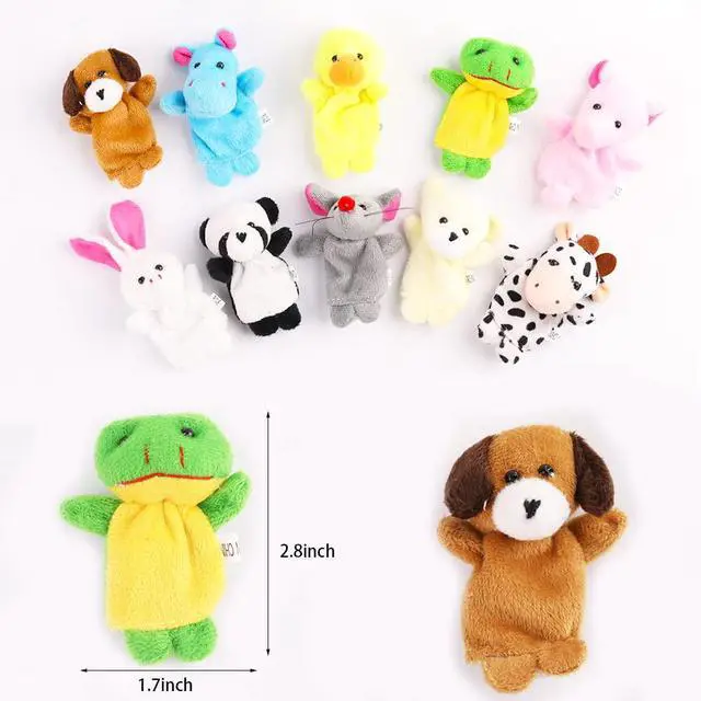 Alt view image 2 of 5 - 10Pcs Finger Puppets Set - Soft Plush Animals Finger Puppet Toys for Kids, Mini Plush Figures Toy Assortment for Boys & Girls, Party Favors for Shows, Playtime, Schools
