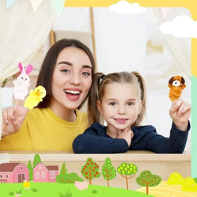 Alt view image 4 of 5 - 10Pcs Finger Puppets Set - Soft Plush Animals Finger Puppet Toys for Kids, Mini Plush Figures Toy Assortment for Boys & Girls, Party Favors for Shows, Playtime, Schools