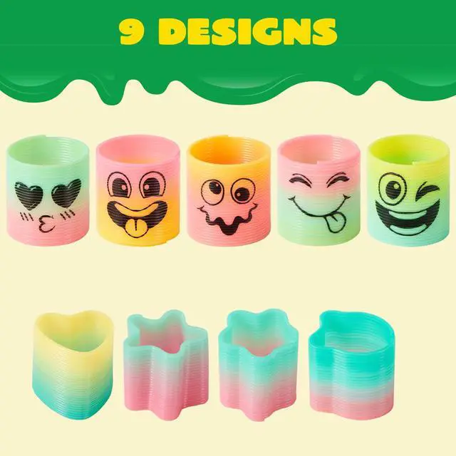 Alt view image 2 of 7 - 30 Pcs Spring Rainbow Party Favor, Mini Plastic Coil Spring Toy, Fidget Stress Coil Mini Springs Bulk Toys for Carnival Prize Birthday, Classroom Goodie Bag Stuffers