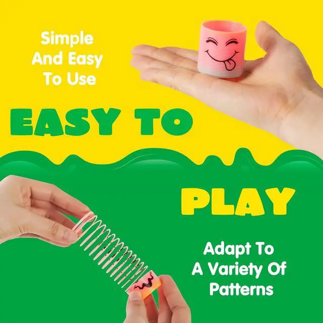 Alt view image 4 of 7 - 30 Pcs Spring Rainbow Party Favor, Mini Plastic Coil Spring Toy, Fidget Stress Coil Mini Springs Bulk Toys for Carnival Prize Birthday, Classroom Goodie Bag Stuffers