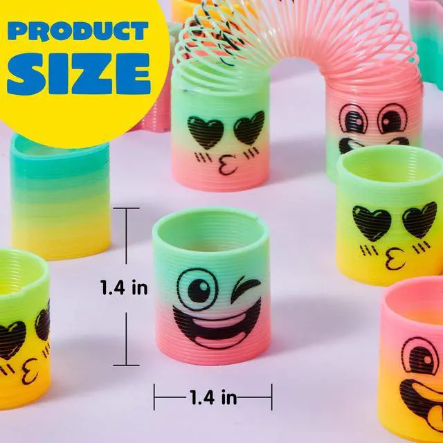Alt view image 6 of 7 - 30 Pcs Spring Rainbow Party Favor, Mini Plastic Coil Spring Toy, Fidget Stress Coil Mini Springs Bulk Toys for Carnival Prize Birthday, Classroom Goodie Bag Stuffers