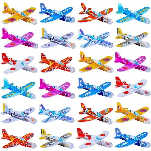 Main image of 50 Pcs Foam Gliders Planes Toys for Kids, Paper Airplane, Party Favors Goodie Bag Stuffers, Outdoor Flying Toys, Bulk for Classroom Prizes Boys and Girls
