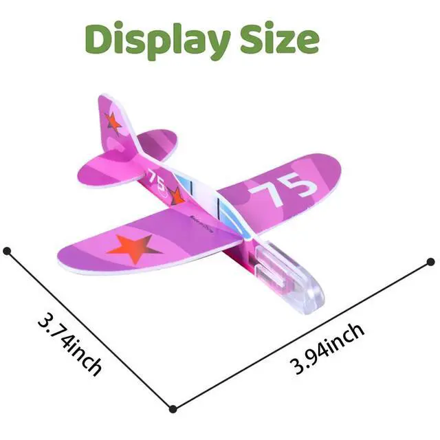 Alt view image 3 of 7 - 50 Pcs Foam Gliders Planes Toys for Kids, Paper Airplane, Party Favors Goodie Bag Stuffers, Outdoor Flying Toys, Bulk for Classroom Prizes Boys and Girls