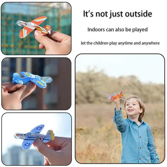 Alt view image 5 of 7 - 50 Pcs Foam Gliders Planes Toys for Kids, Paper Airplane, Party Favors Goodie Bag Stuffers, Outdoor Flying Toys, Bulk for Classroom Prizes Boys and Girls