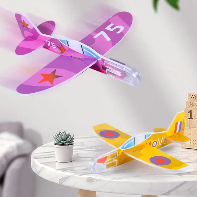 Alt view image 6 of 7 - 50 Pcs Foam Gliders Planes Toys for Kids, Paper Airplane, Party Favors Goodie Bag Stuffers, Outdoor Flying Toys, Bulk for Classroom Prizes Boys and Girls