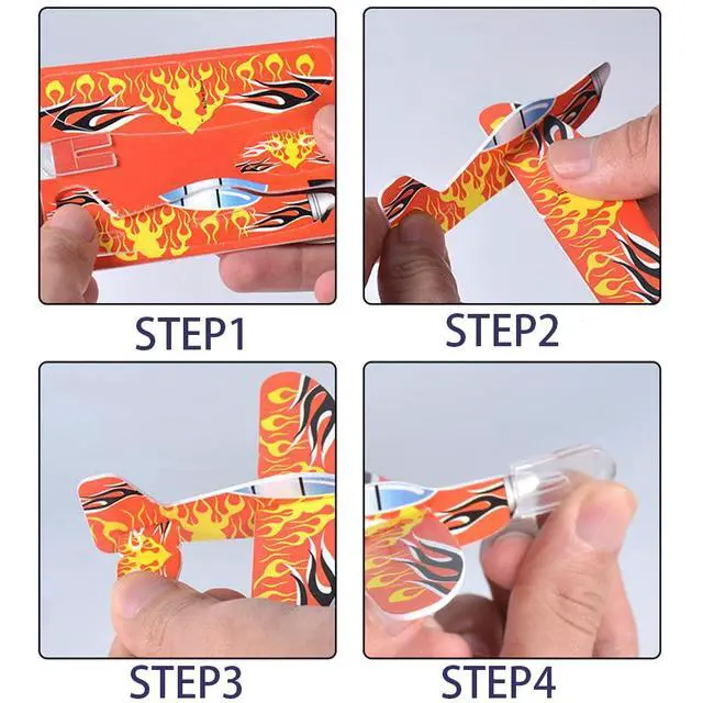 Alt view image 7 of 7 - 50 Pcs Foam Gliders Planes Toys for Kids, Paper Airplane, Party Favors Goodie Bag Stuffers, Outdoor Flying Toys, Bulk for Classroom Prizes Boys and Girls