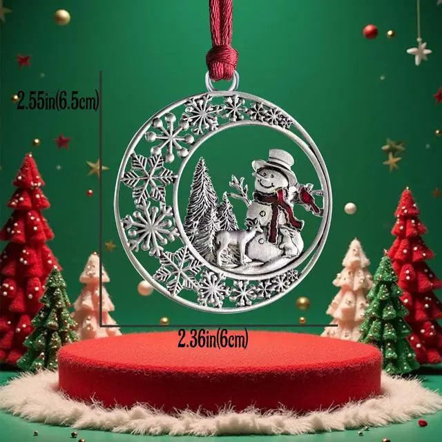 Alt view image 2 of 6 - Christmas Ornaments 2026 Snowman Xmas Keepsake Metal Tree Hanging Craft