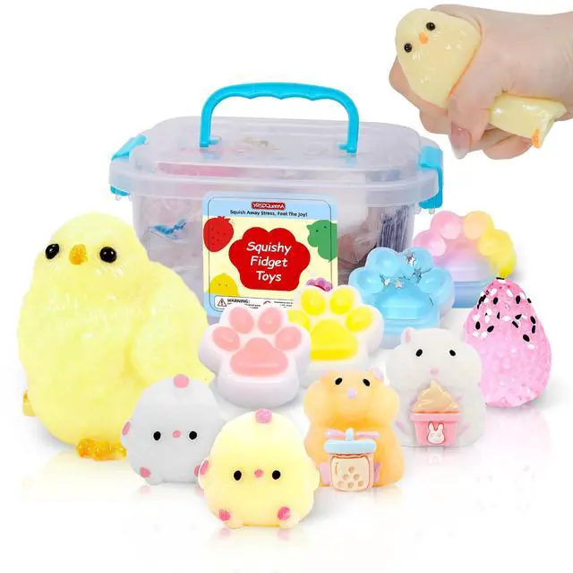 Main image of 10 Pack Taba Squishy Toys kit with Toy Box-Squeeze Toys Squishy Fun Box | Kawaii Squishies Stress Relief Toys Party Favors for Kids , Squishy Fidget Toys for Kids , Birthday Gifts Toys for Girls 8-10