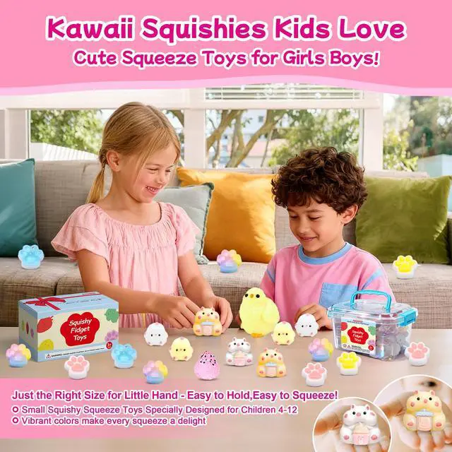 Alt view image 2 of 7 - 10 Pack Taba Squishy Toys kit with Toy Box-Squeeze Toys Squishy Fun Box | Kawaii Squishies Stress Relief Toys Party Favors for Kids , Squishy Fidget Toys for Kids , Birthday Gifts Toys for Girls 8-10