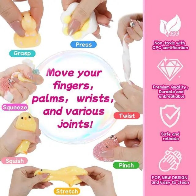 Alt view image 5 of 7 - 10 Pack Taba Squishy Toys kit with Toy Box-Squeeze Toys Squishy Fun Box | Kawaii Squishies Stress Relief Toys Party Favors for Kids , Squishy Fidget Toys for Kids , Birthday Gifts Toys for Girls 8-10