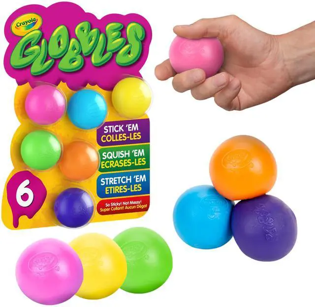 Main image of Globbles Fidget Toy (6ct), Sticky Stress Ball for Adults & Kids, Squishy Balls, Calming Sensory Gifts for Stress Relief