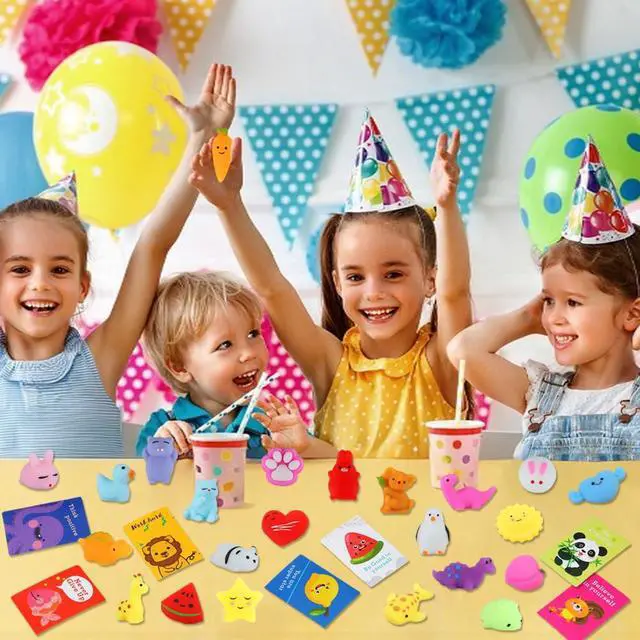 Alt view image 2 of 7 - Toys for Kids, 28 Pack Mini Mochi Squishies and Cards | Soft Fidget Toys Goodie Bag Stuffers Party Favors for Kids Treasure Box Classroom Prizes