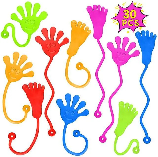 Main image of Sticky Hands Bulk 30 PCS Party Favors for Kids 4-8,8-12 Year Stretchy Sticky Hand Feet Goodie Bags Stuffers for Kids Classroom Prizes Back to Schoo Gifts for Student Birthday Trinkets Slap Hand