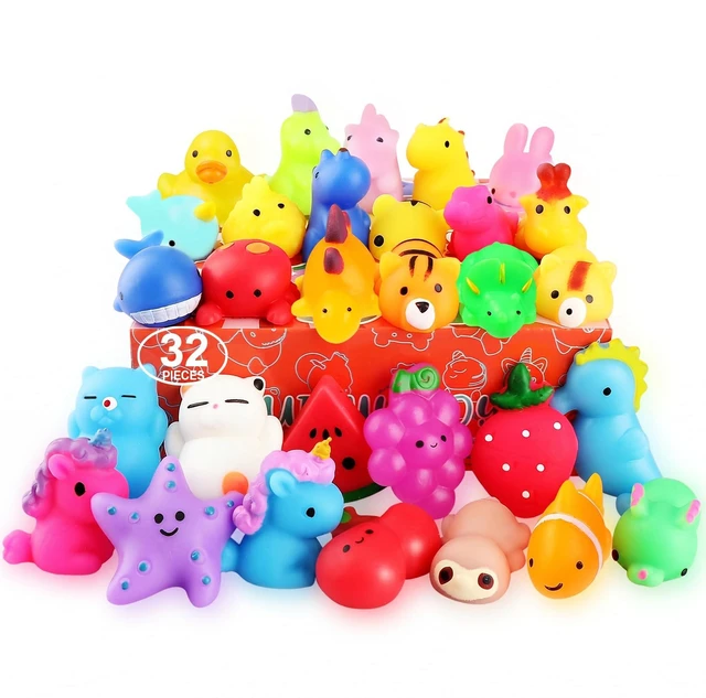 Main image of Squishies, 32 Pack Mochi Squishy Toys - Kawaii Cat Squishys Slow Rising Animals - Party Favors, Goodie Bag, Birthday Gifts, Mini Squishies Stress Reliever Toy