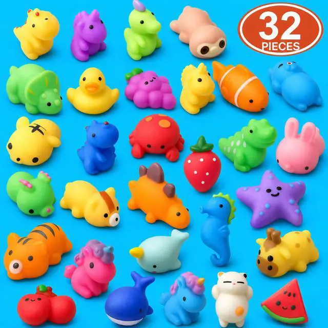 Alt view image 7 of 7 - Squishies, 32 Pack Mochi Squishy Toys - Kawaii Cat Squishys Slow Rising Animals - Party Favors, Goodie Bag, Birthday Gifts, Mini Squishies Stress Reliever Toy