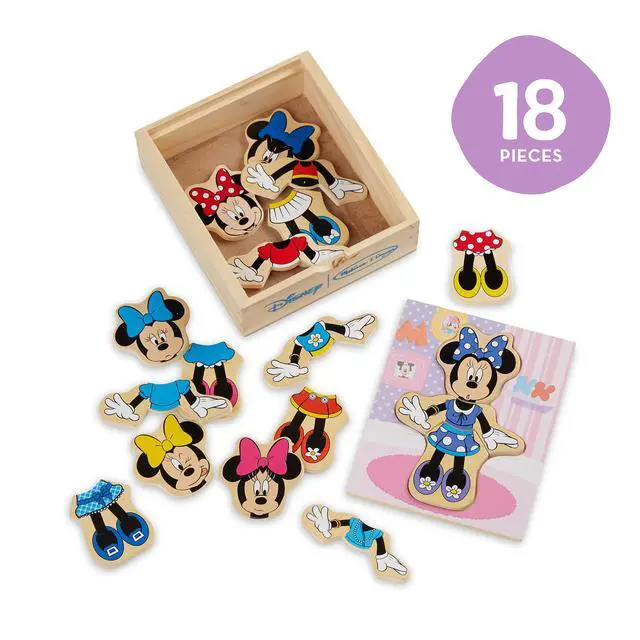 Alt view image 3 of 7 - Disney Minnie Mouse Dress-Up Puzzle, 18 Pieces Mix and Match Outfits, Sorting & Matching Toy with Storage Case, Educational Puzzle for Toddlers Ages 3+
