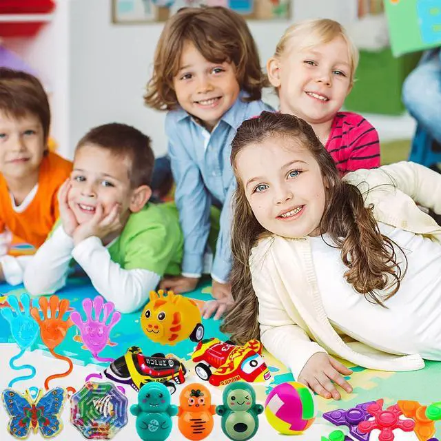 Alt view image 7 of 7 - 126 Pcs Pop Party Favors for Kids, Treasure Box Toys for Classroom Prizes, Pinata Stuffers, Goodie Bag Filler, Treasure Chest, Carnival Bulk Small Toys, Easter Basket Egg Fillers