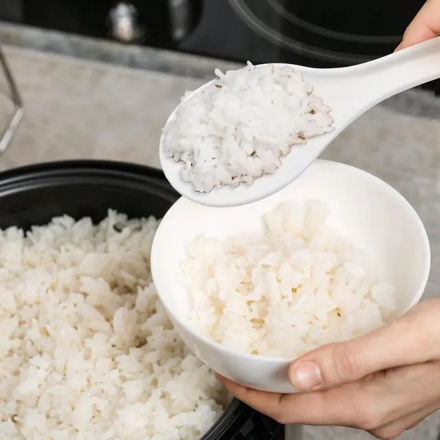 Alt view image 6 of 7 - 2PCS Plastic Rice Serving Spoon, Non-Stick Plastic Rice Spoon | White Rice Paddle Rice Cooker Spoon Rice Scoops for Kitchen 7.68 Inch Rice Serving Spoon Scratch-Free Cooking Utensil