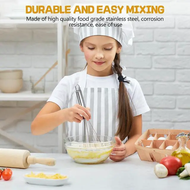 Alt view image 6 of 7 - Stainless Steel Whisk Set 8" + 10" Semi-Automatic Rotary | Food-grade Stainless Steel,Dishwasher Safe,Multiple Sizes,Easy to Clean and Store,Perfect for Cooking,Whisking and Blending