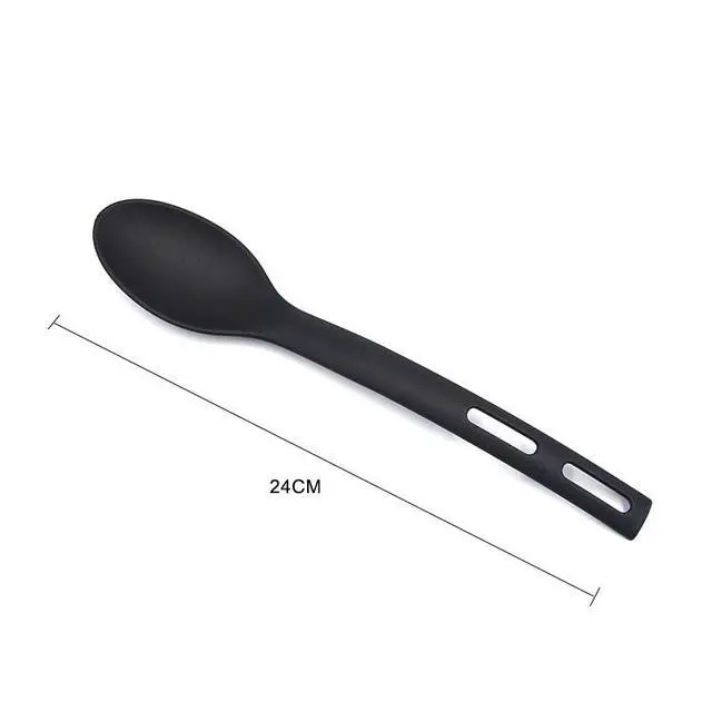 Alt view image 5 of 7 - Kitchen Cooking Tools 3Pcs Mini Nylon Kitchen Utensils Set Slotted Turner Solid Spoon Fork Dinner Tools (black)