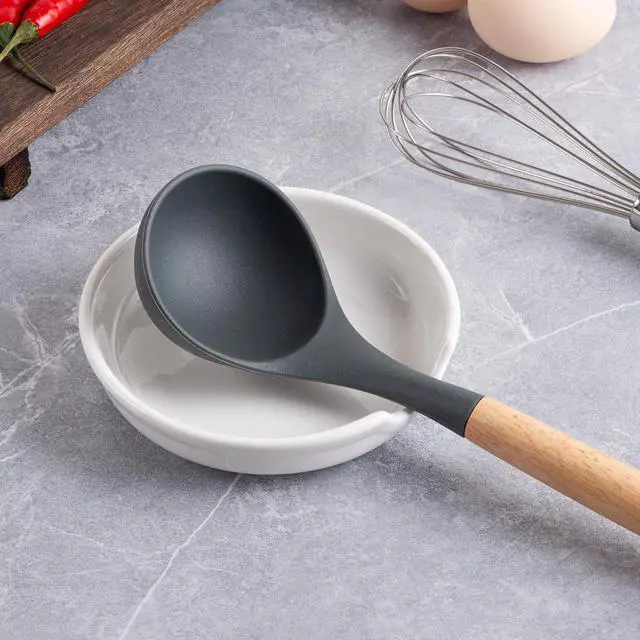 Alt view image 3 of 7 - Spoon Rests for Stove Top, Ceramic Spoon Holder for Kitchen Counter, Heat-Resistant Cooking Utensil Rest, Coffee Spoon Holder, Spoon Rest for Ladles Spatula (1, White)