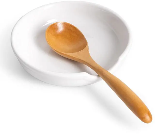 Main image of Spoon Rests for Stove Top, Ceramic Spoon Holder for Kitchen Counter, Heat-Resistant Cooking Utensil Rest, Coffee Spoon Holder, Spoon Rest for Ladles Spatula (1, White)
