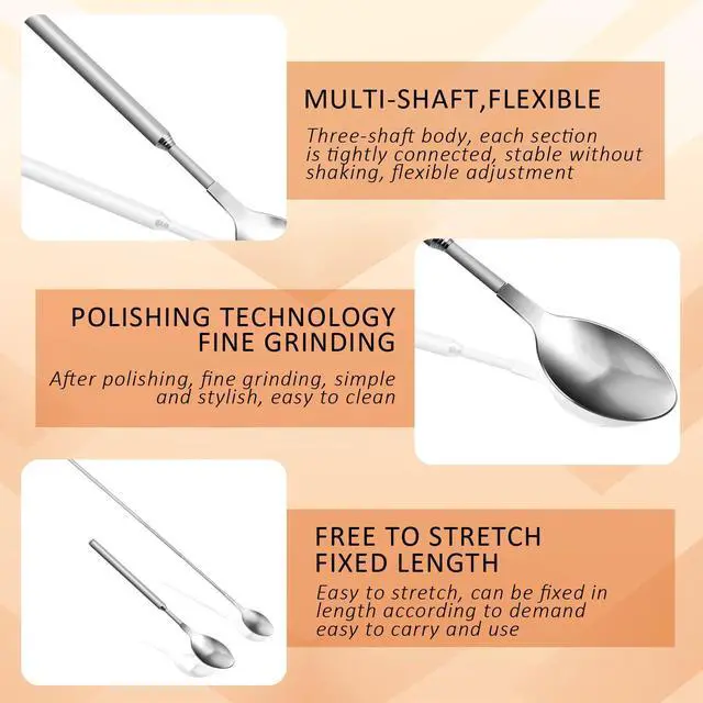 Alt view image 3 of 7 - Telescopic Spoon - Extending 2063cm/ 824.8in, Stainless Steel Barbecue & Camping Spoon
