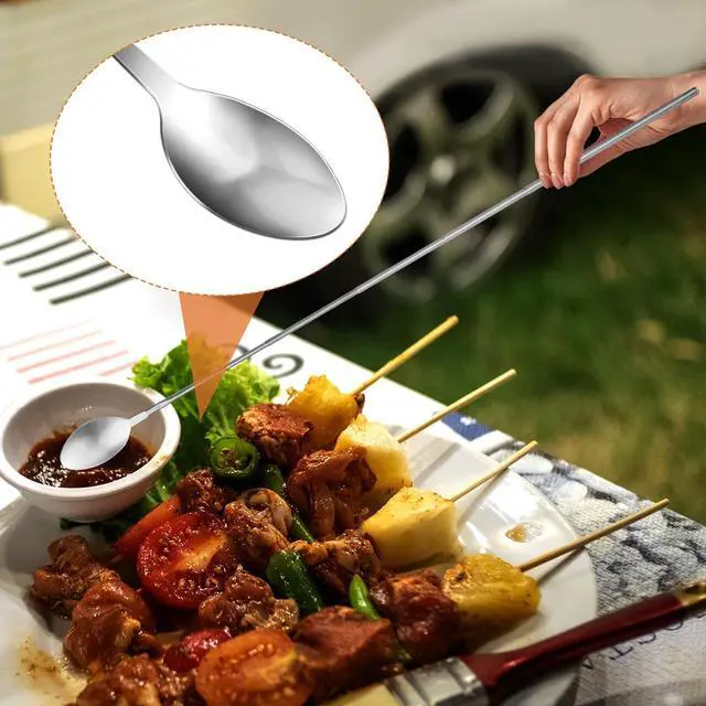 Alt view image 5 of 7 - Telescopic Spoon - Extending 2063cm/ 824.8in, Stainless Steel Barbecue & Camping Spoon