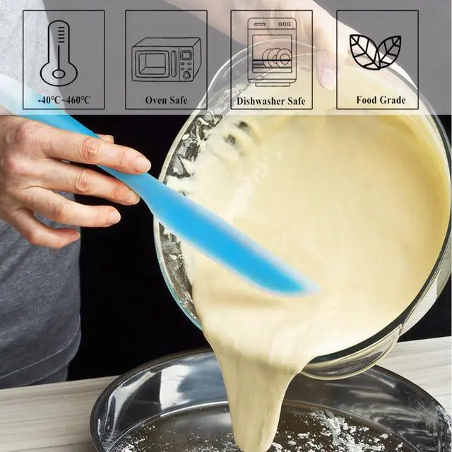 Alt view image 2 of 6 - Nonstick Silicone Knife Shaped Flexible Kitchen Spatula Scraper Turner,Kitchen Cooking Utensils With Nylon Core (Blue)
