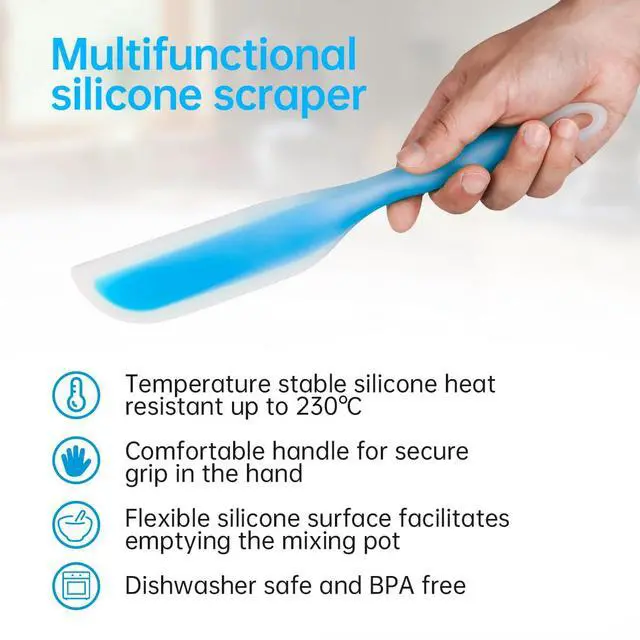 Alt view image 5 of 6 - Nonstick Silicone Knife Shaped Flexible Kitchen Spatula Scraper Turner,Kitchen Cooking Utensils With Nylon Core (Blue)
