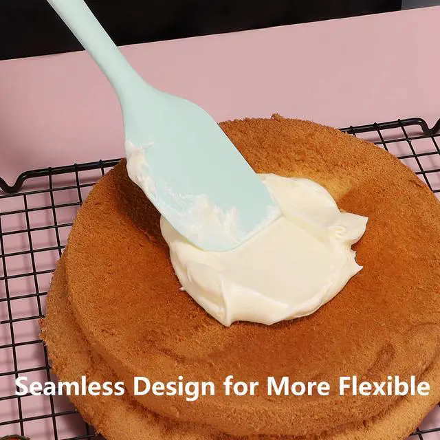 Alt view image 4 of 5 - Mint Green Rubber Spatula for Kitchen Use, 10.8In Silicone Spatulas for Cooking Heat Resistant, Flexible Small Kitchen Spatula for Kitchen Nonstick Cookware