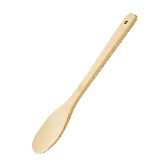 Alt view image 2 of 7 - -12 Inch Serving Spoon Pack of 1 Sturdy Wood Spoon For Cooking - Utensil For Non-Stick Cookware, Mix, Stir, or Serve, Natural Bamboo, For Catering, Banquets, Homes, or Buffets