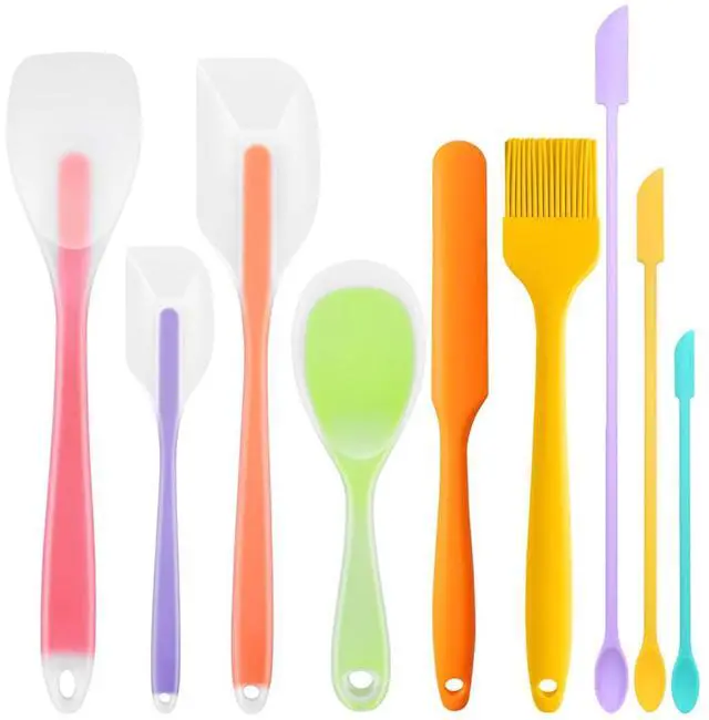 Main image of 9Pcs Spatulas Silicone Heat Resistant Silicone Spatula Set Small Mini Long Jar Spatulas for Nonstick Cookware, Rubber Silicone Spoon Spatula Set for Baking Mixing Cooking Kitchen Utensils Set