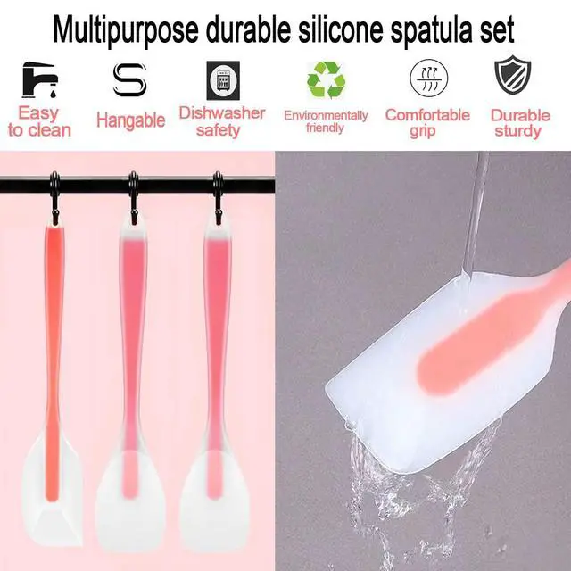Alt view image 4 of 6 - 9Pcs Spatulas Silicone Heat Resistant Silicone Spatula Set Small Mini Long Jar Spatulas for Nonstick Cookware, Rubber Silicone Spoon Spatula Set for Baking Mixing Cooking Kitchen Utensils Set