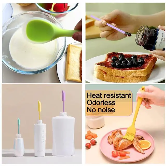 Alt view image 6 of 6 - 9Pcs Spatulas Silicone Heat Resistant Silicone Spatula Set Small Mini Long Jar Spatulas for Nonstick Cookware, Rubber Silicone Spoon Spatula Set for Baking Mixing Cooking Kitchen Utensils Set