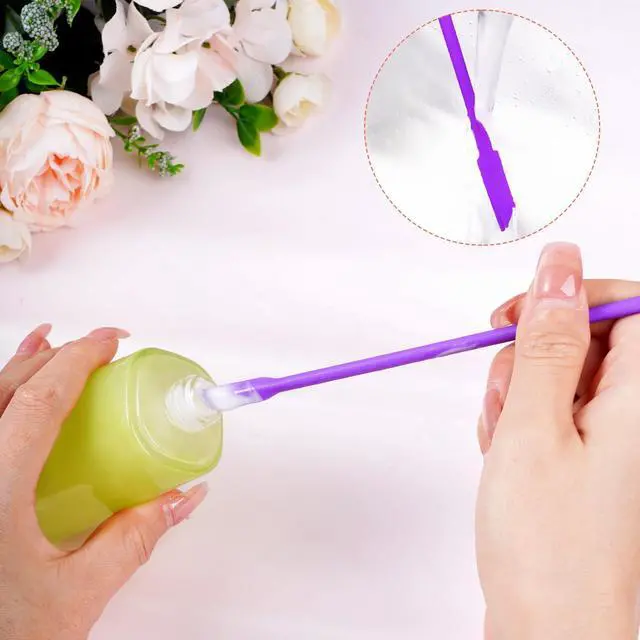 Alt view image 7 of 7 - 4pcs Mini Silicone Spatula Set, 3 Size Makeup Spatula Small Rubber Spatula for Thin Jar Skinny Openings Bottles, Tiny Scraper for Kitchen and Cosmetic, Multipurpose Scraping Mixing Tools (Purple)