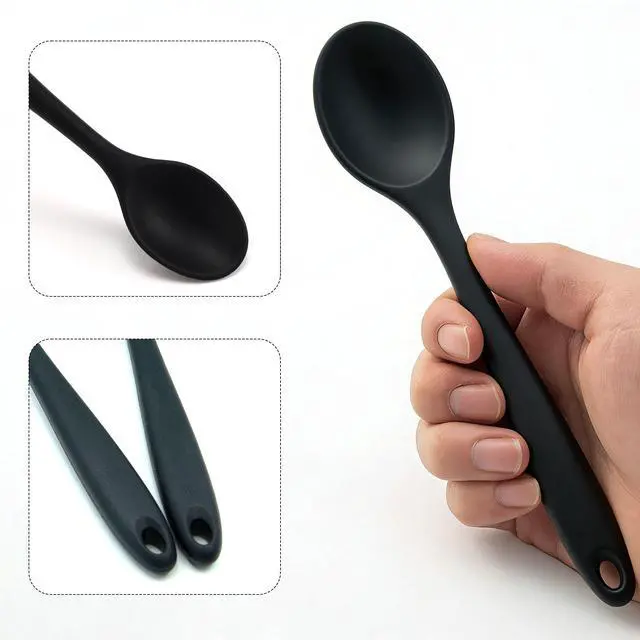 Alt view image 4 of 7 - 2 Pcs Silicone Spoons,Heat Resistant Mixing Spoons | Serving Spoon,Dipping Sauce Baking Mixing Tools.