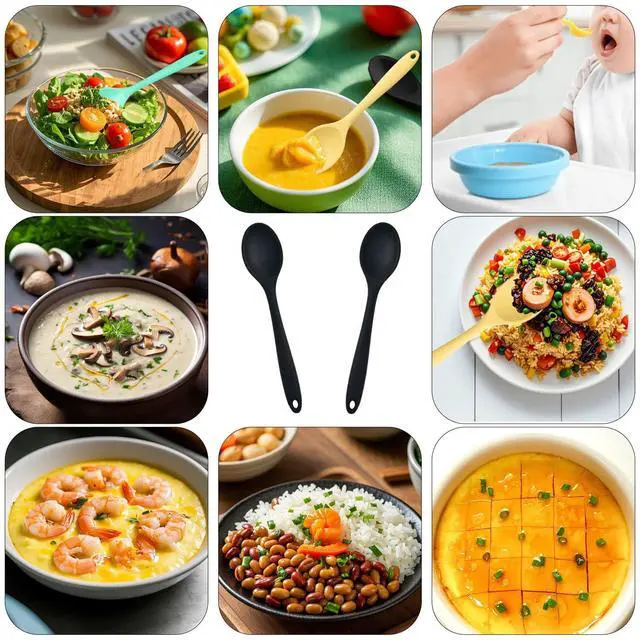 Alt view image 7 of 7 - 2 Pcs Silicone Spoons,Heat Resistant Mixing Spoons | Serving Spoon,Dipping Sauce Baking Mixing Tools.