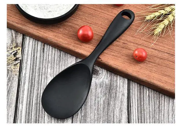 Alt view image 5 of 6 - Silicone Rice Paddle Spoon 2PCS, Non Stick Heat Resistant Kitchen Works for Rice,Mashed Potato. (Casual Black)