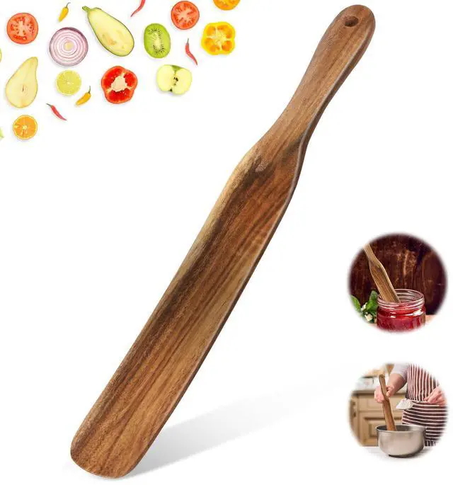 Main image of Spurtle for Sourdough Starter, Spreading, Cooking, Mixing, Reaching Bottom of Jar, Kitchen Utensils, Spurtles Kitchen Tools Wooden Kitchen Utensils for NonStick Cookware