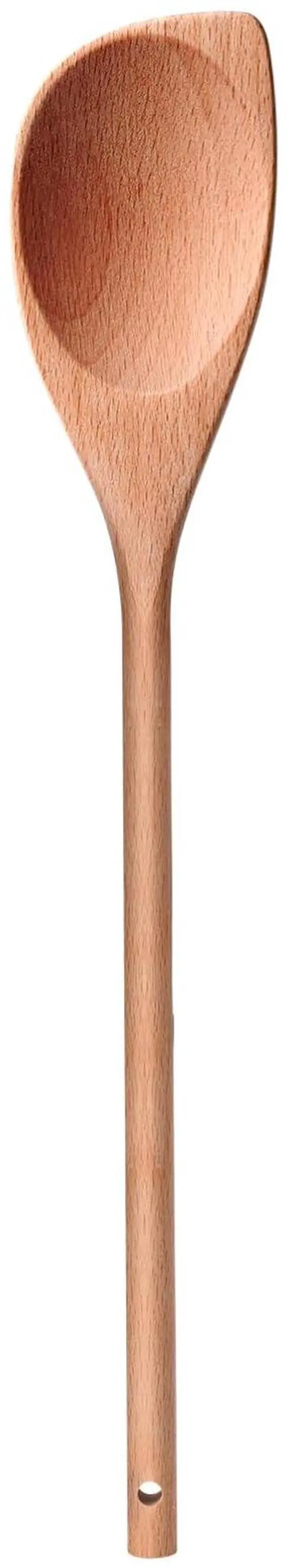Main image of 12" Wooden Corner spoon, Solid Wood Spatula & Spoon, Handcraft Wood Spoonula Cooking Utensil, Kitchen Spatulas for Baking, stirring, Serving, Scraping.