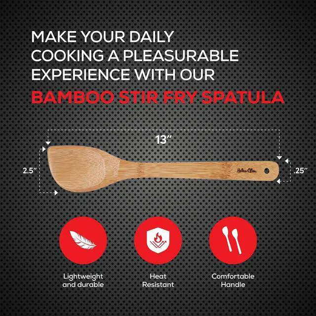 Alt view image 2 of 7 - Bamboo Stir Fry Spatula, 13-Inch, Wok Cooking Tool For Stirring, Mixing, Turning, And Serving