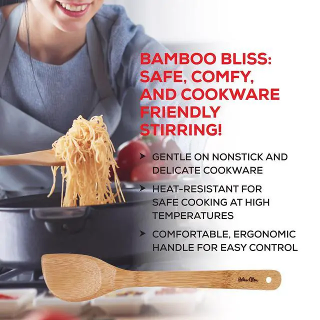 Alt view image 6 of 7 - Bamboo Stir Fry Spatula, 13-Inch, Wok Cooking Tool For Stirring, Mixing, Turning, And Serving