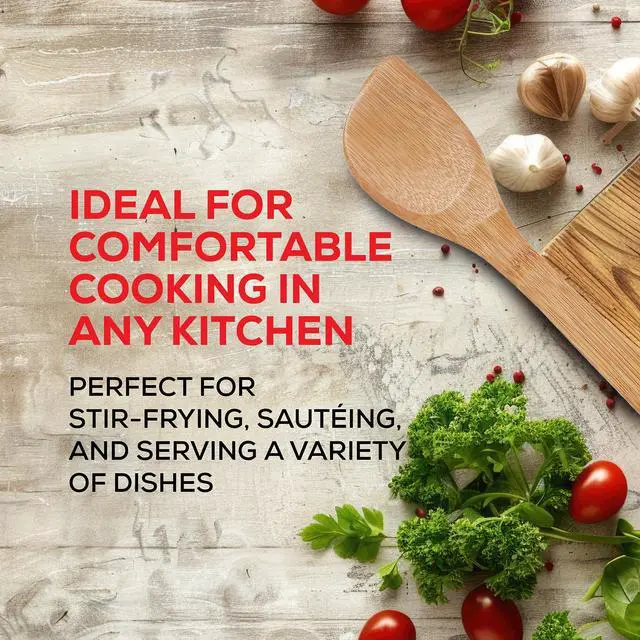 Alt view image 4 of 7 - Bamboo Stir Fry Spatula, 13-Inch, Wok Cooking Tool For Stirring, Mixing, Turning, And Serving
