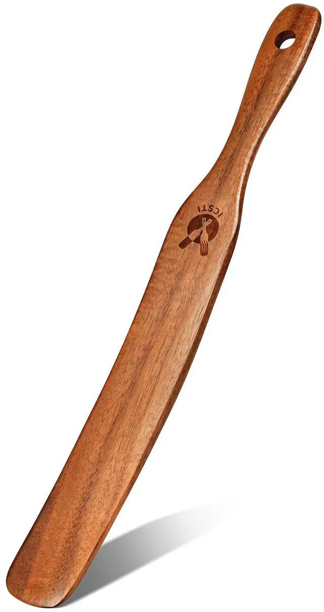 Main image of Skinny Spurtle for Sourdough Starter, Mixing, Reaching Bottom of Jar, Dough Whisk, Natural from High Moist Resistance Teak, Spurtles Kitchen Tools Wooden Kitchen Utensils for NonStick Cookware