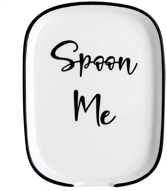 Main image of Ceramic Spoon Rest for Stove Top, Large Spoon Holder for Kitchen Counter, White Coffee Spoon Rest, Heat-Resistant Cooking Utensil Rest, Modern Farmhouse Kitchen Décor