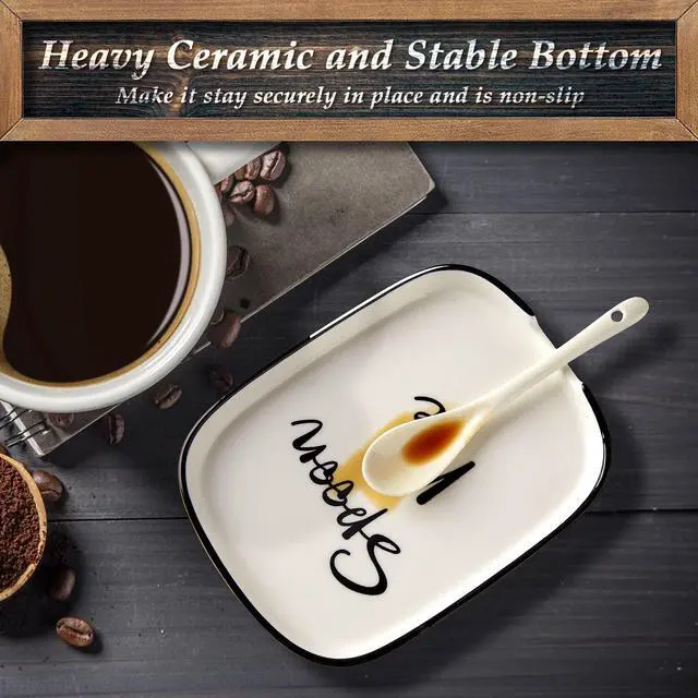 Alt view image 5 of 7 - Ceramic Spoon Rest for Stove Top, Large Spoon Holder for Kitchen Counter, White Coffee Spoon Rest, Heat-Resistant Cooking Utensil Rest, Modern Farmhouse Kitchen Décor